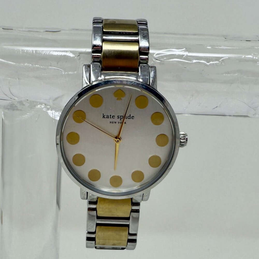 Kate Spade Two-Tone Polka Dot Dial Watch | Gold & Silver Bracelet | Minimalist